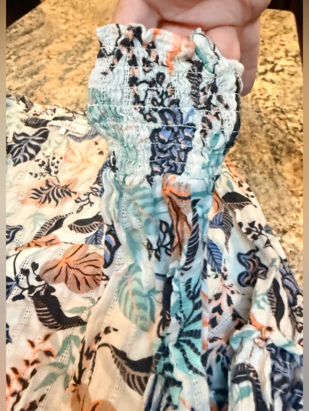 Parker Floral Mini Dress Small Boho Festival Long Sleeve Ruffle Hem Cotton Lined - Picture 9 of 16